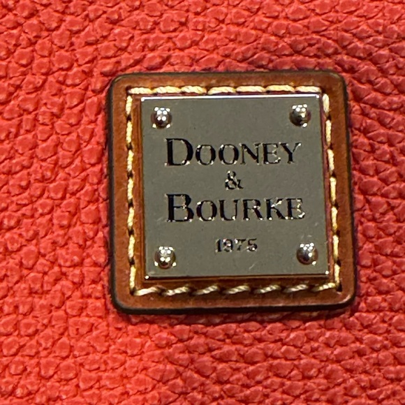 Dooney & Bourke Red Pebbled Leather Backpack British Tan Trim display picture 1
